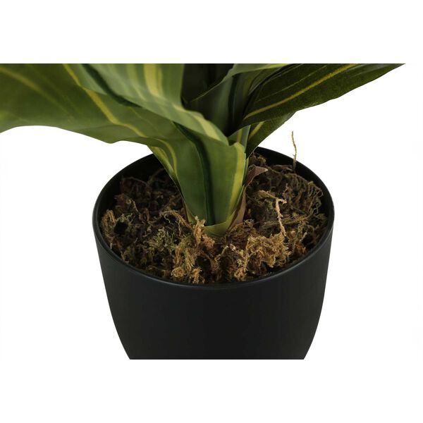 Black Green 17-Inch Dracaena Indoor Faux Fake Table Potted Artificial Plant, image 3